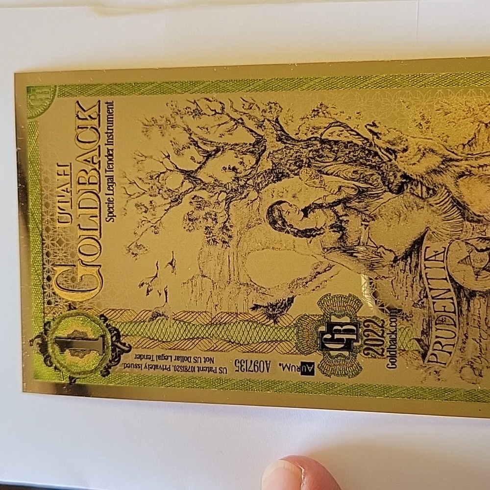 🌟Utah GoldBack 1/1000 Troy Oz 24k Gold Legal Tender Gold Investment  MINT - Picture 5 of 6